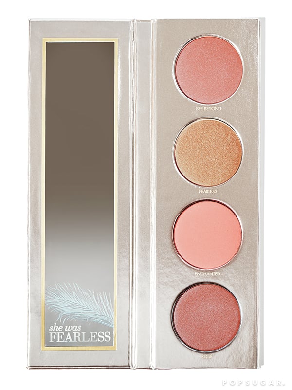 Shades include See Beyond, Fearless, Enchanted, and Rose. The mirror is inscribed with "She was fearless."