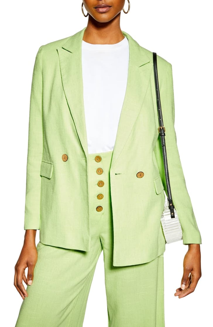Linen hot sale blazer topshop