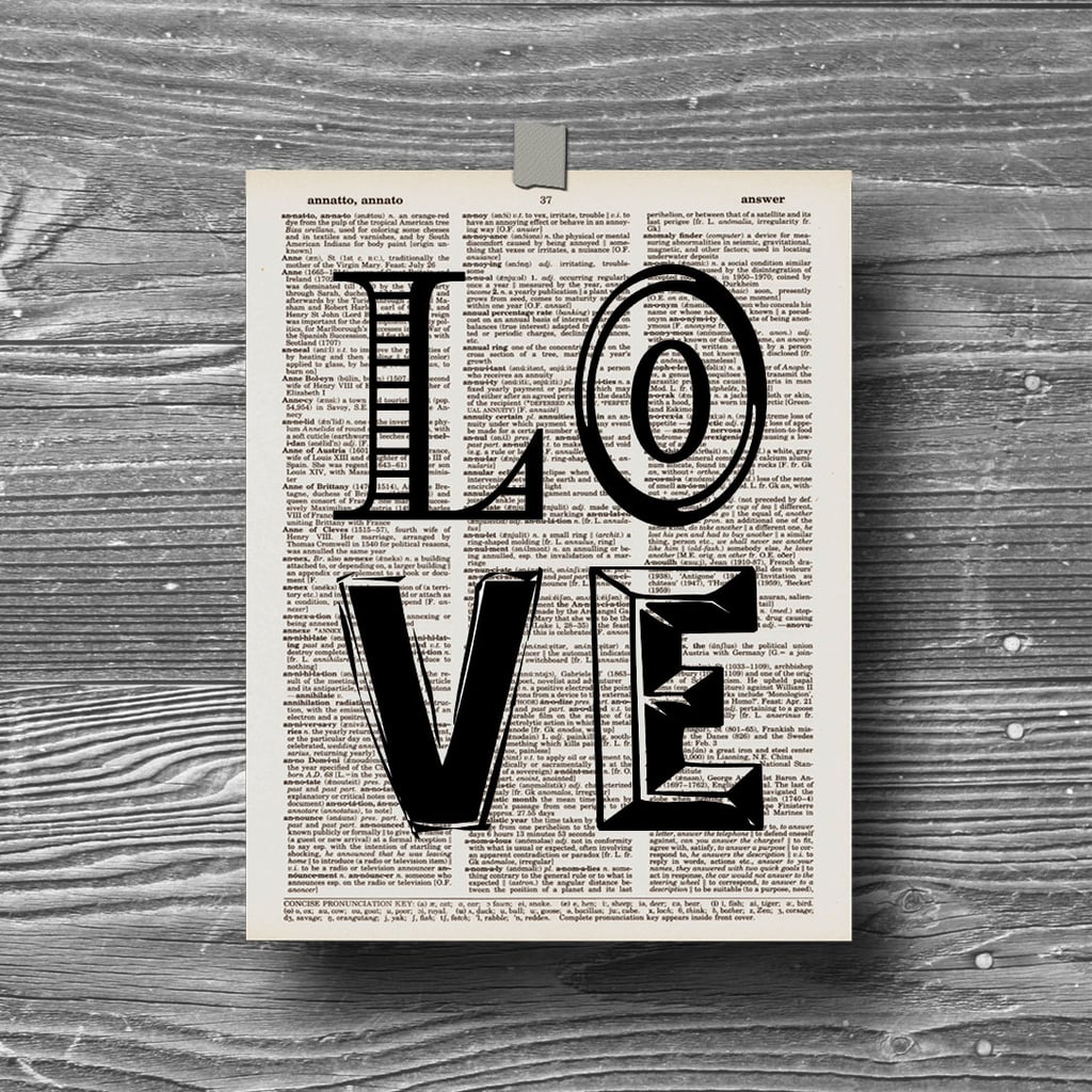 Love dictionary page art print ($11)