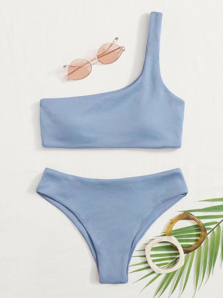 plain blue swimsuit