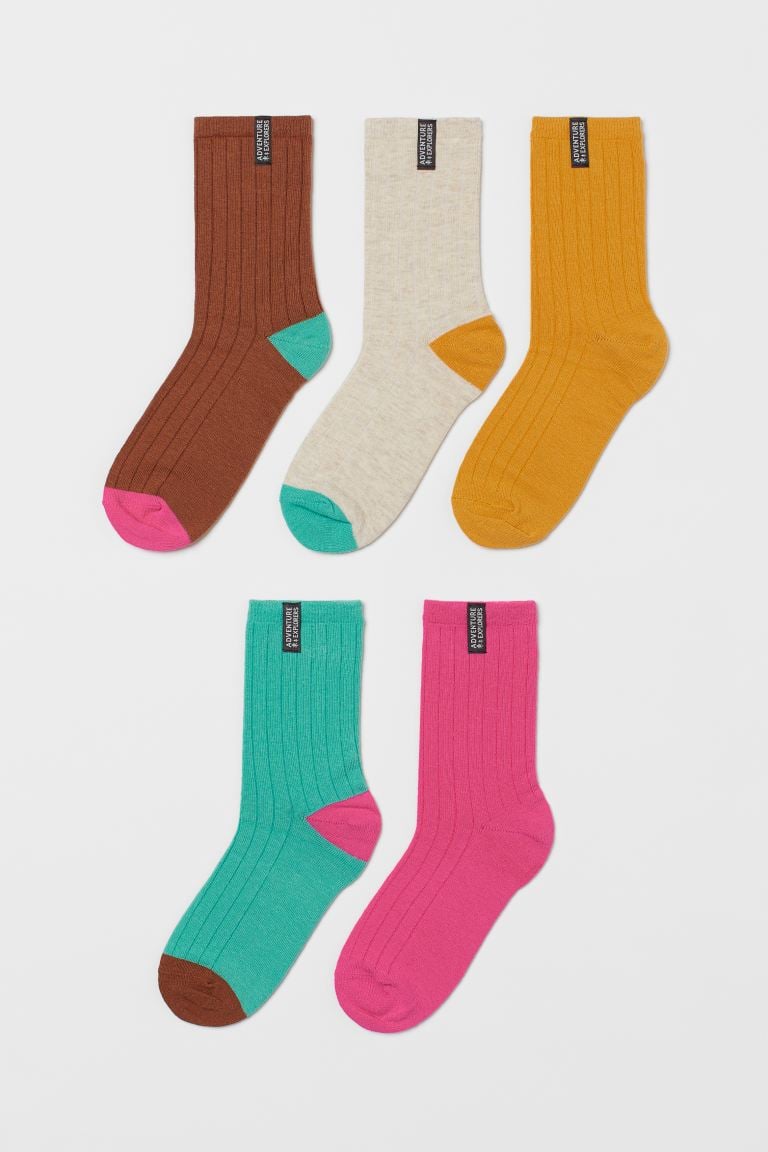 Colorful Socks: H&M 5-Pack Ribbed Socks