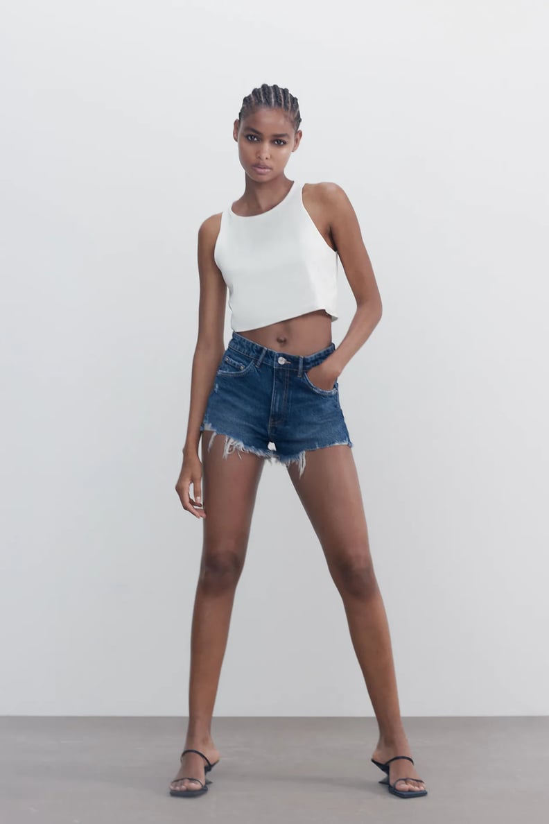 High Rise Shorts: Zara Hi Rise Denim Shorts