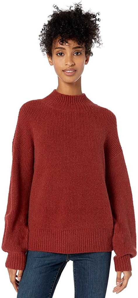 Goodthreads Boucle Shaker Stitch Balloon-Sleeve Sweater