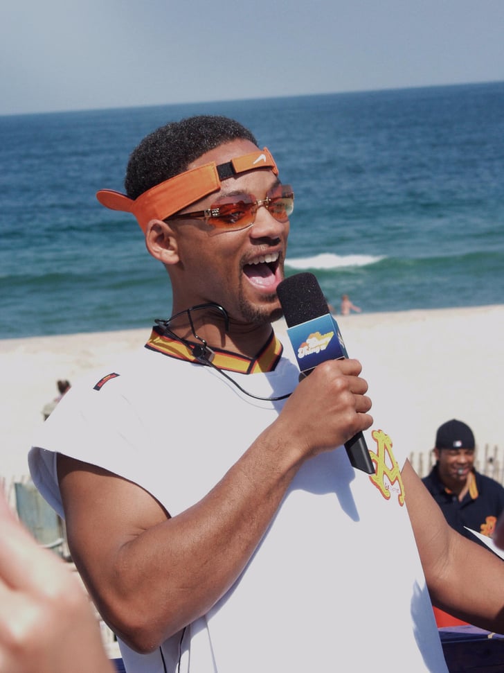 Will Smith sported an orange visor and glasses while on TRL in 2002