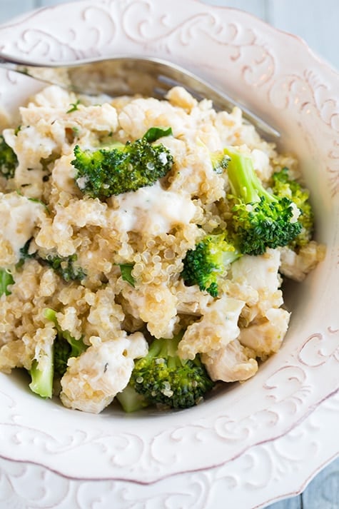 Pollo Cremoso Broccoli Casseruola Con Quinoa