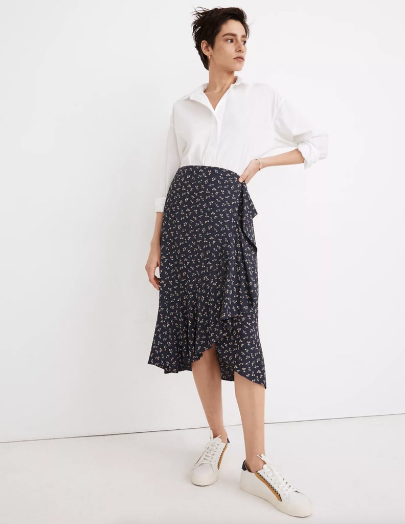 Madewell Ruffle-Wrap Midi Skirt