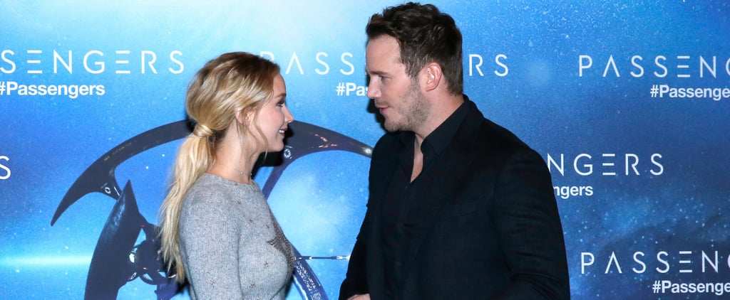 Jennifer Lawrence and Chris Pratt at Paris Passengers Event