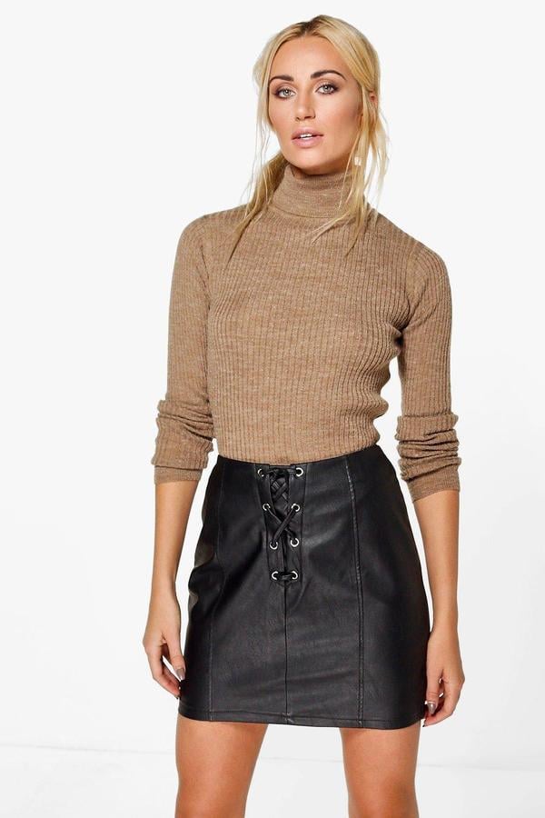 Boohoo Erin Rib-Knit Turtleneck Jumper