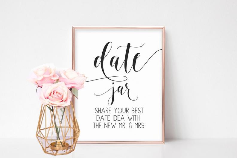 Date Jar Printable Bridal Shower Game