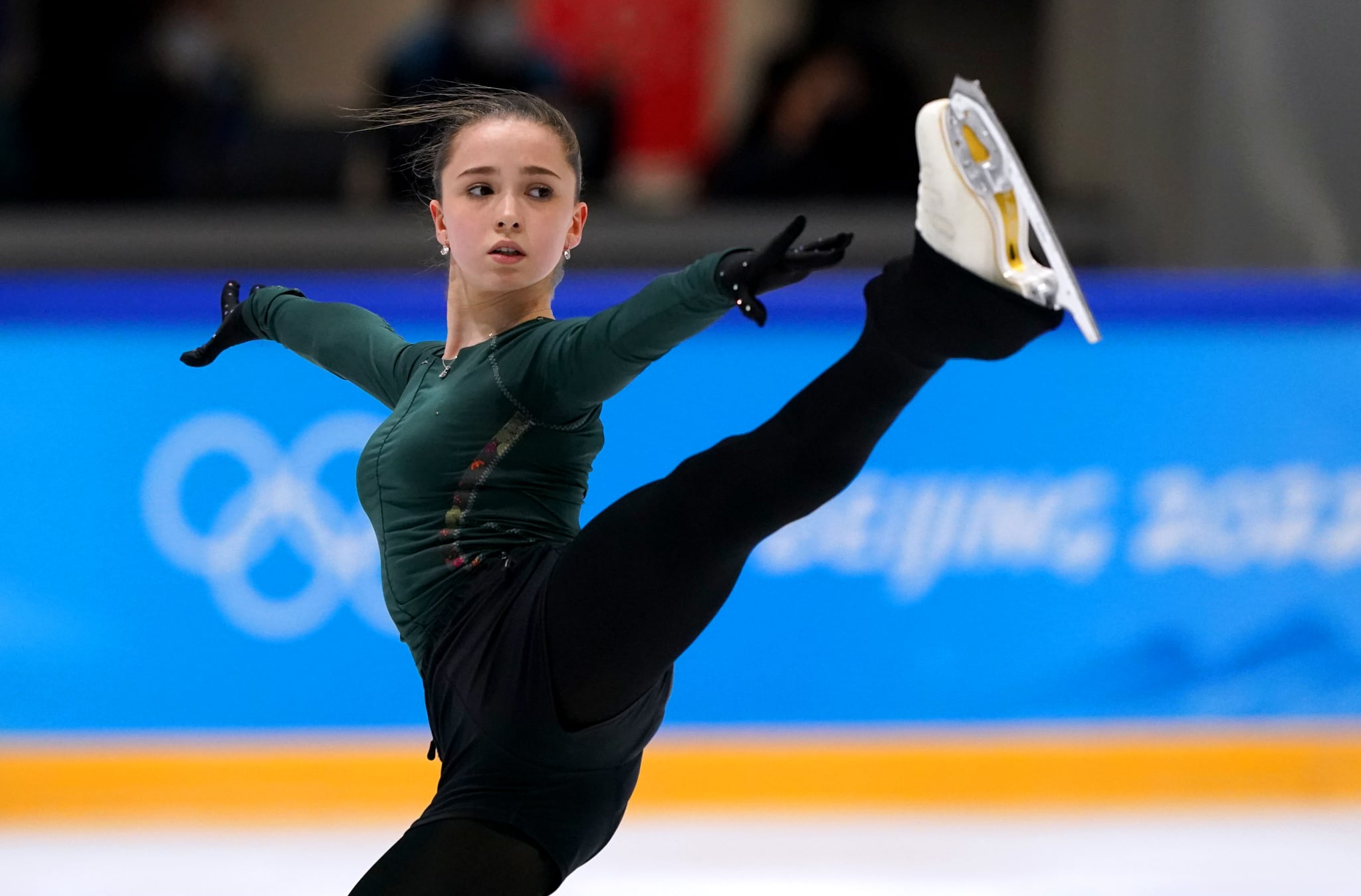 ROC's Kamila Valieva during a training session on day nine of the Beijing 2022 Winter Olympic Games at the Capital Indoor Stadium in China. Picture date: Sunday February 13, 2022. (Photo by Andrew Milligan/PA Images via Getty Images)