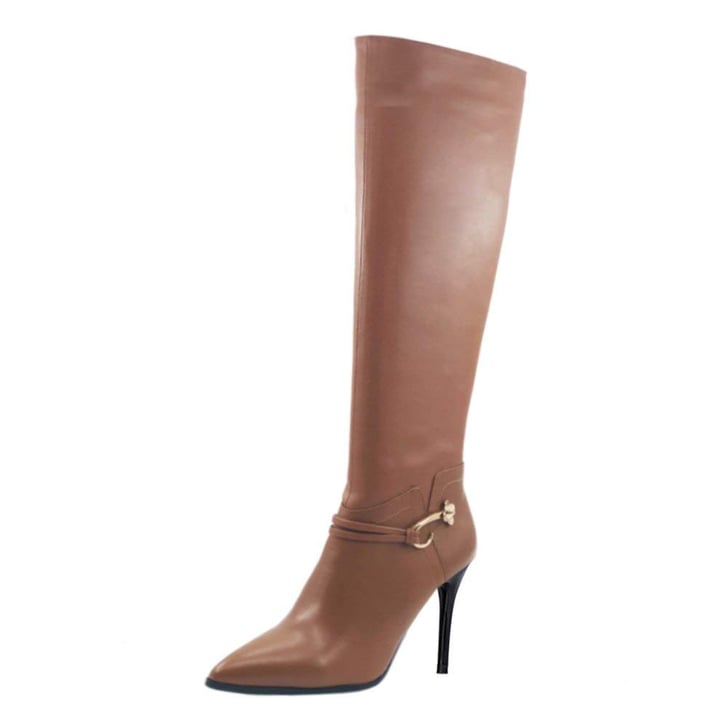 Vocosi Women's Classic Side-Zip High Heels Leather Riding Boots | Shoe ...