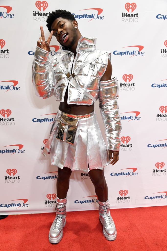 Lil Nas X's iHeartRadio 2021 Jingle Ball Metallic Outfit