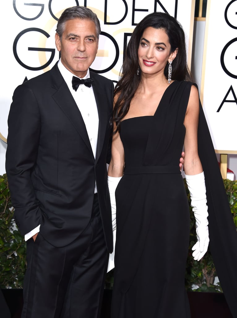 Amal Clooney's 2015 appearance marked her very first award show, and she was sweetly hooked onto the arm of her handsome husband, George.