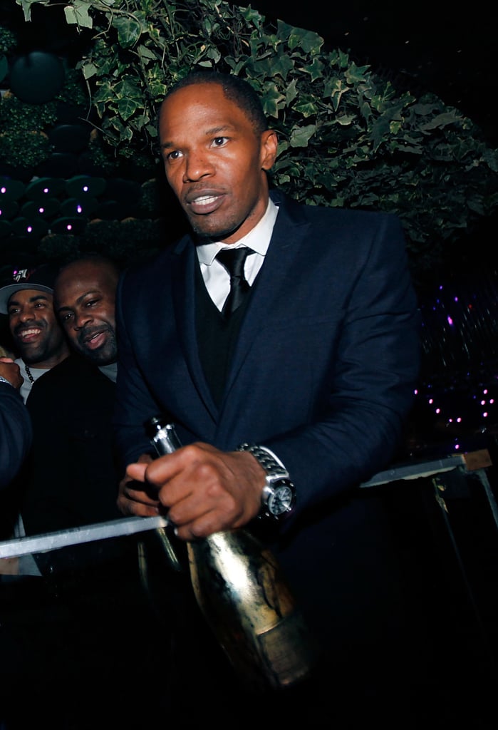 Jamie Foxx popped bottles during his NYC birthday celebration in December 2012.