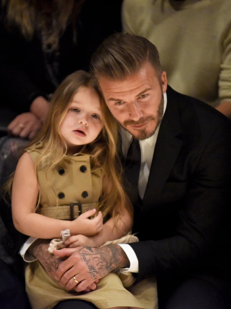 Harper stole the spotlight when she sat with her dad during the Burberry show in LA in April 2015.