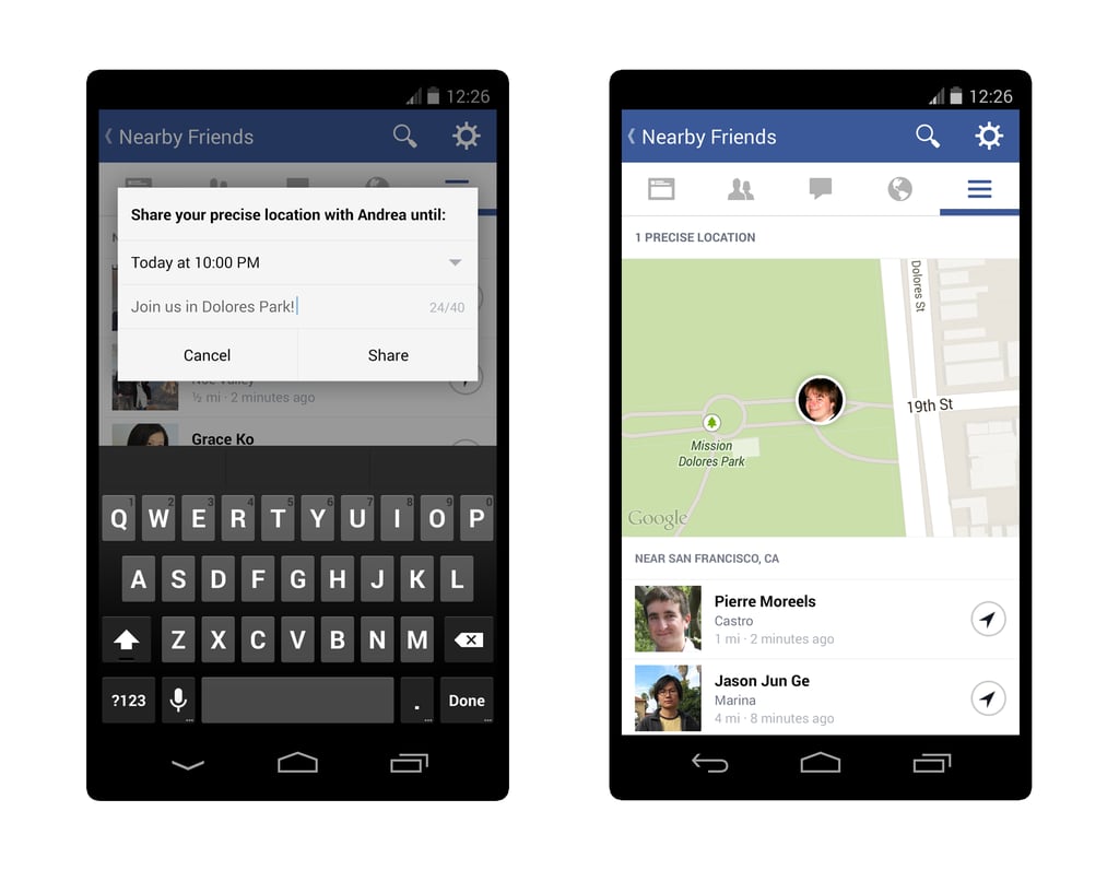 Facebook Nearby Friends