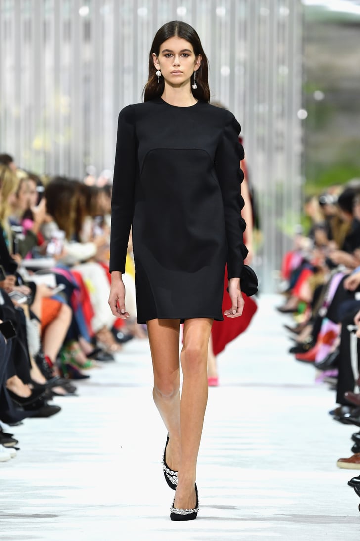 Kaia Showed Off an Elegant LBD on the Valentino Runway | Kaia Gerber ...