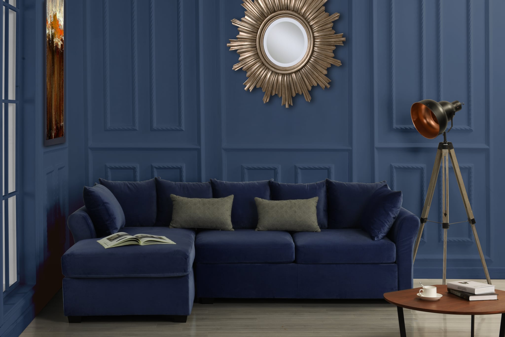 Large velvet sectional new arrivals sofa