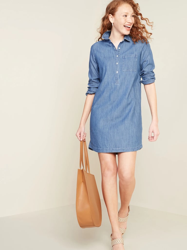 Old Navy Chambray Shift Shirt Dress Best Everyday Dresses From Old