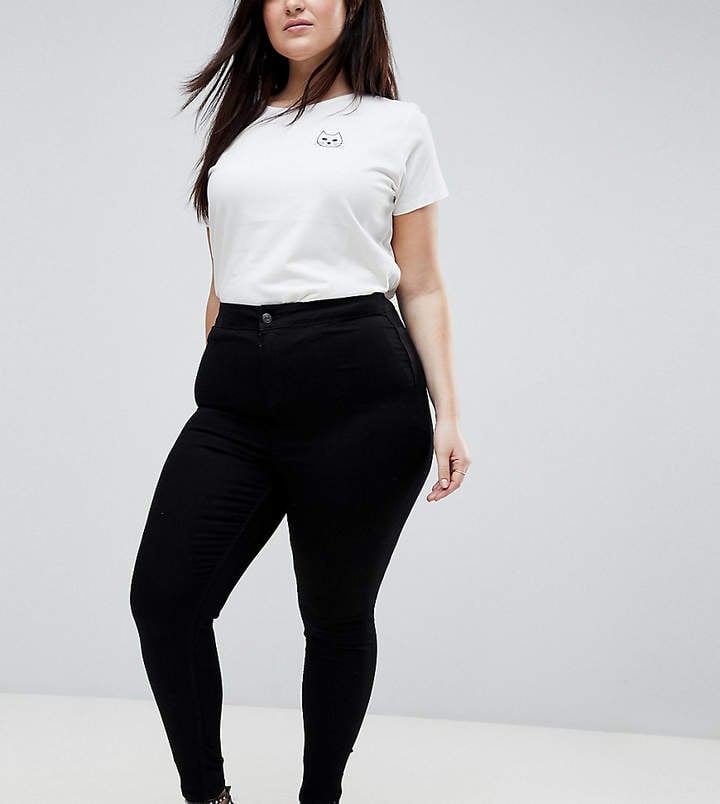 New Look Plus Raw Hem Skinny Jeans 