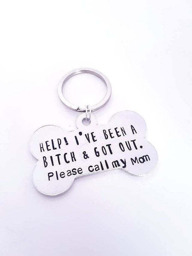 Help! Please Call My Mom Funny Dog Tag