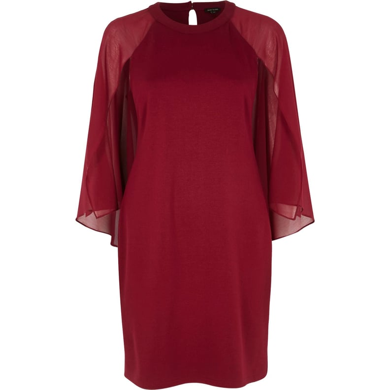 River Island Chiffon Cape Sleeve Shift Dress