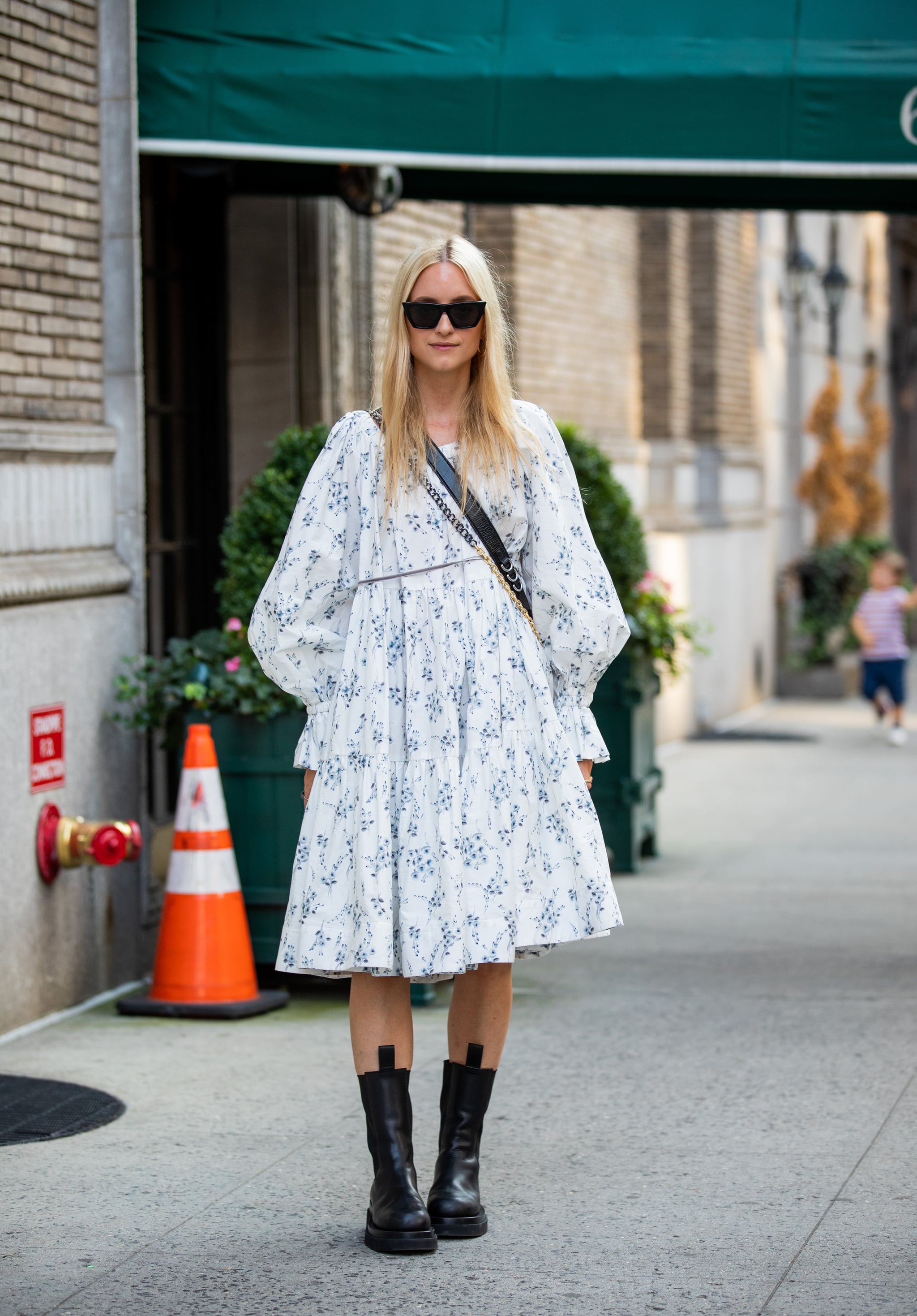 midi dress with chunky boots