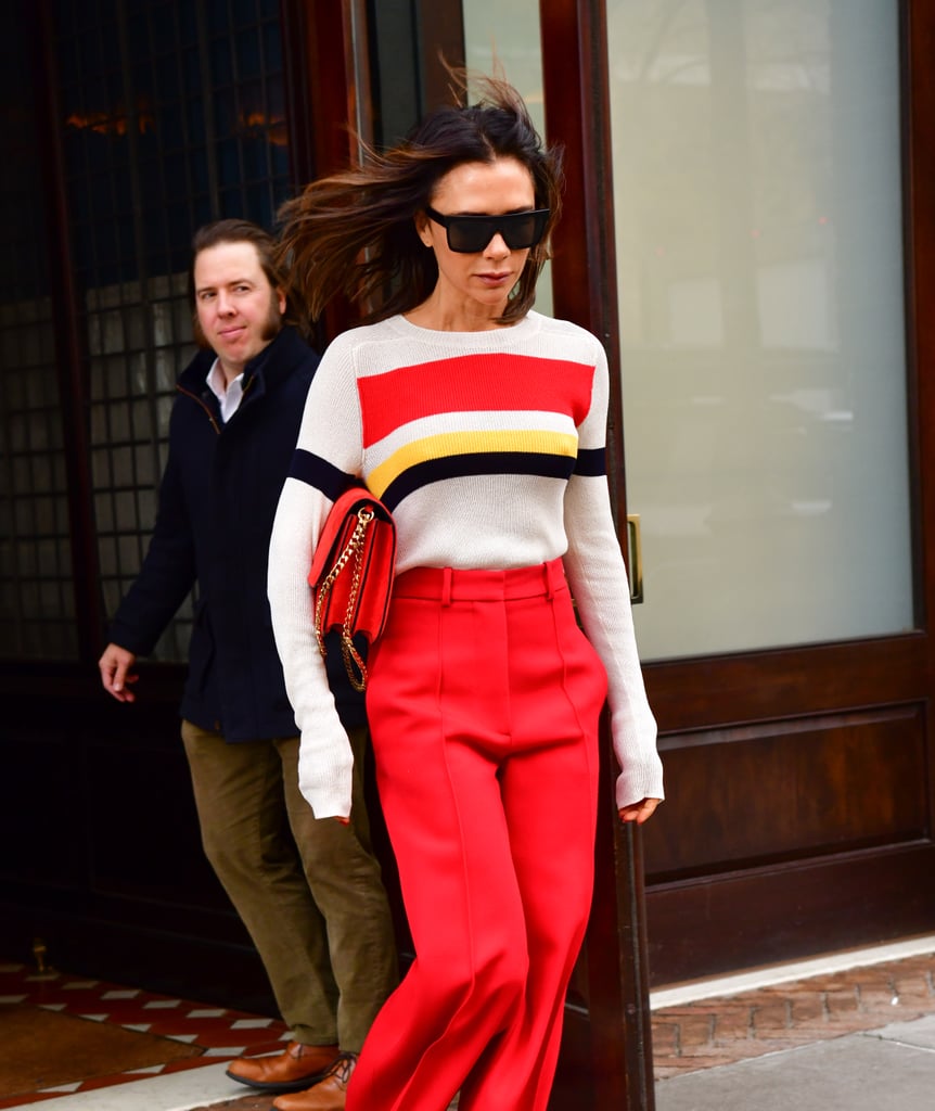 Victoria Beckham's Red Trousers November 2018