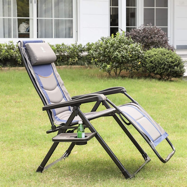 Ever Advanced Oversize XL Zero Gravity Recliner Padded Patio Lounger Chair