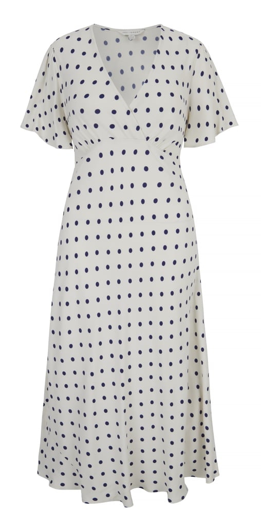 M&S X Ghost Polka Dot V-Neck Angel Sleeve Midi Dress