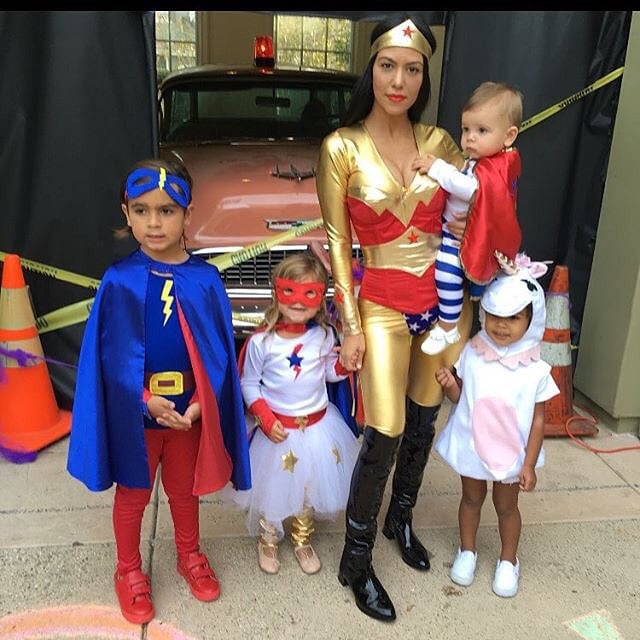Kourtney Kardashian was surrounded by her squad of fellow superheroes — Mason, Penelope, and Reign Disick — and her niece, North West, who was the lone unicorn in the group!