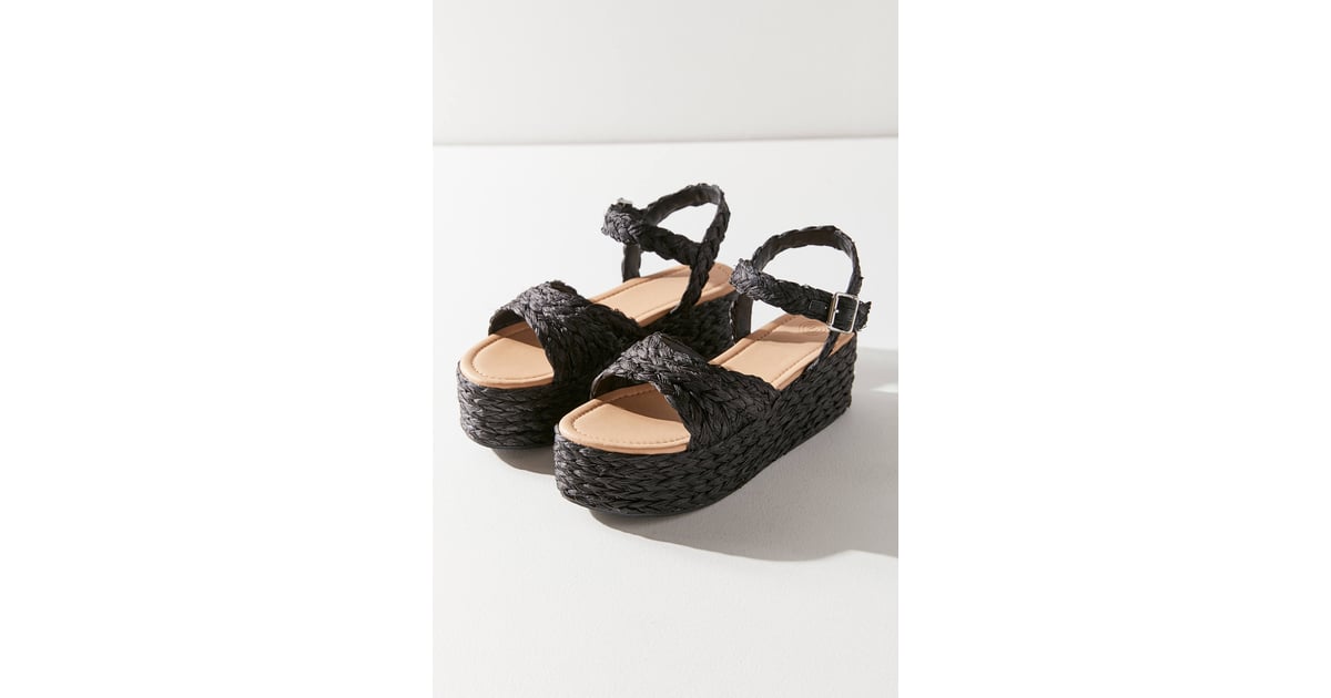 UO Rosalie Raffia Platform Sandals | Best Black Sandals For Women ...