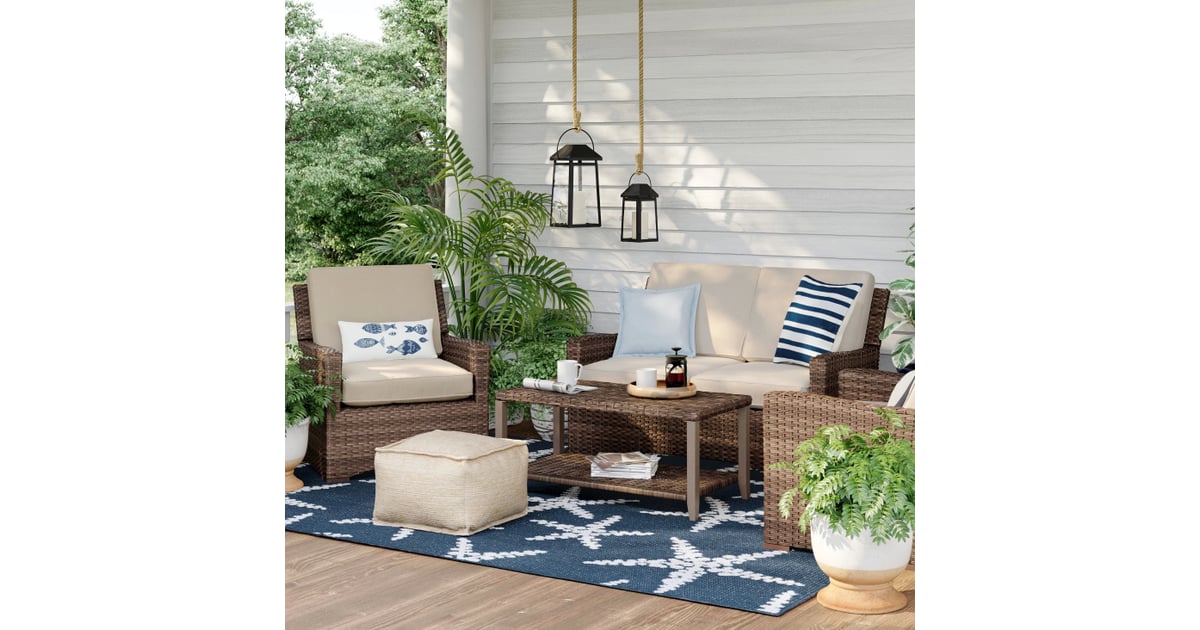 Halsted wicker store patio set