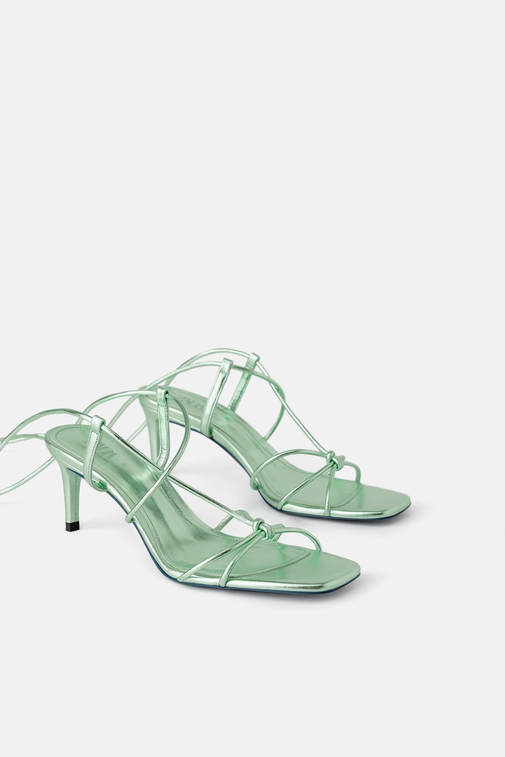 Zara Metal Leather Mid Heel Sandals This 48 Dress Is So Good I