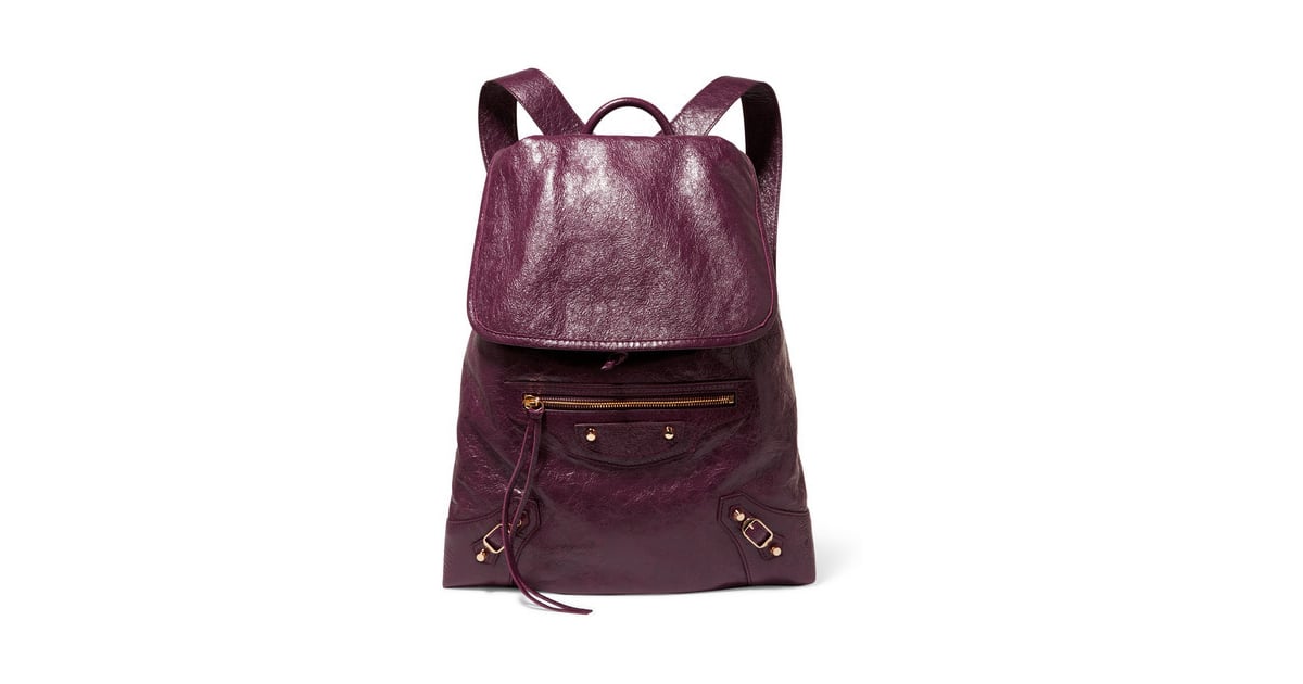 burgundy leather backpack