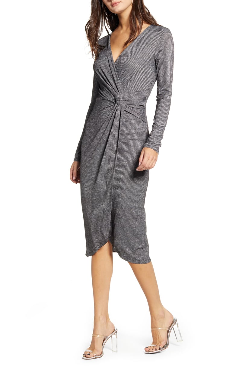 Row A Rib Long Sleeve Midi Dress