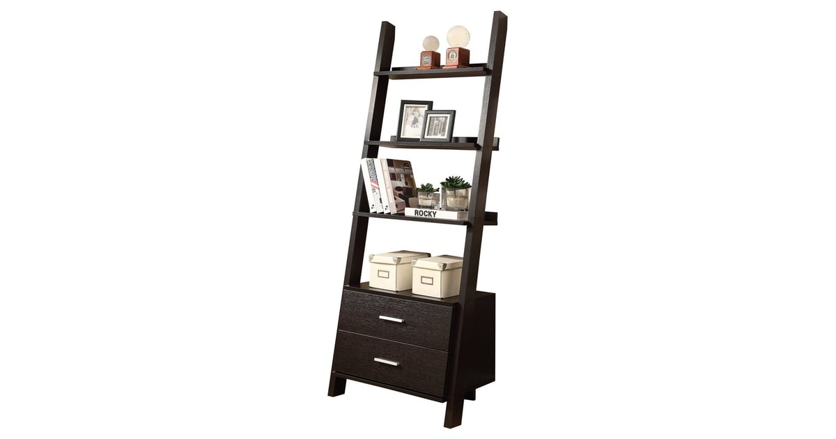 Monarch Specialties Bookcase With Ladder and 2Storage Drawers Best