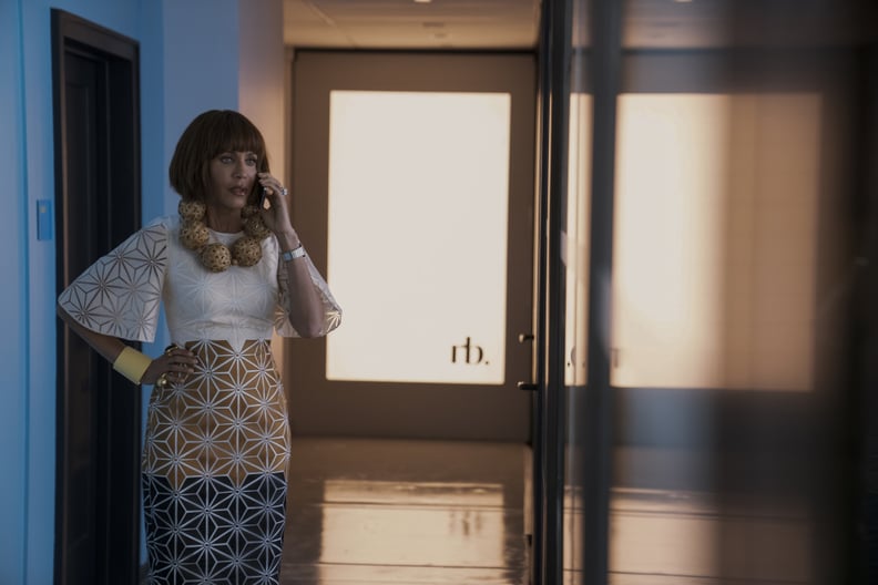Lisa Todd Wexley's Printed Dress and Ball Necklace in "And Just Like That" Season 3, Episode 1
