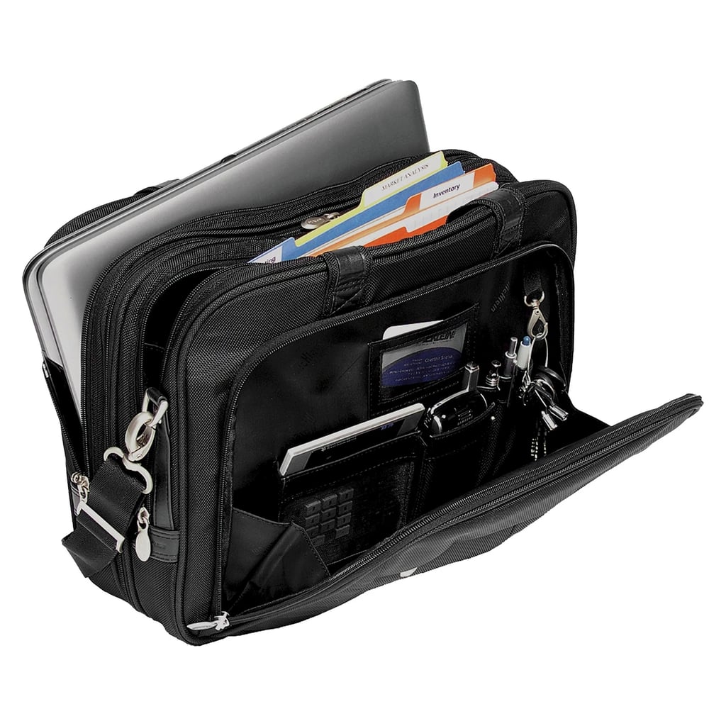 Nylon Expandable Double Compartment Laptop Briefcase | Travel Cases For Tech Accessories ...