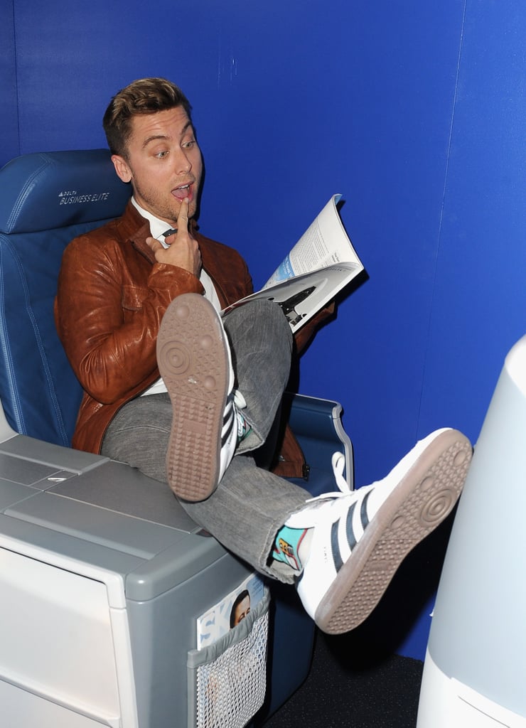 Lance Bass had fun at the Delta bash.