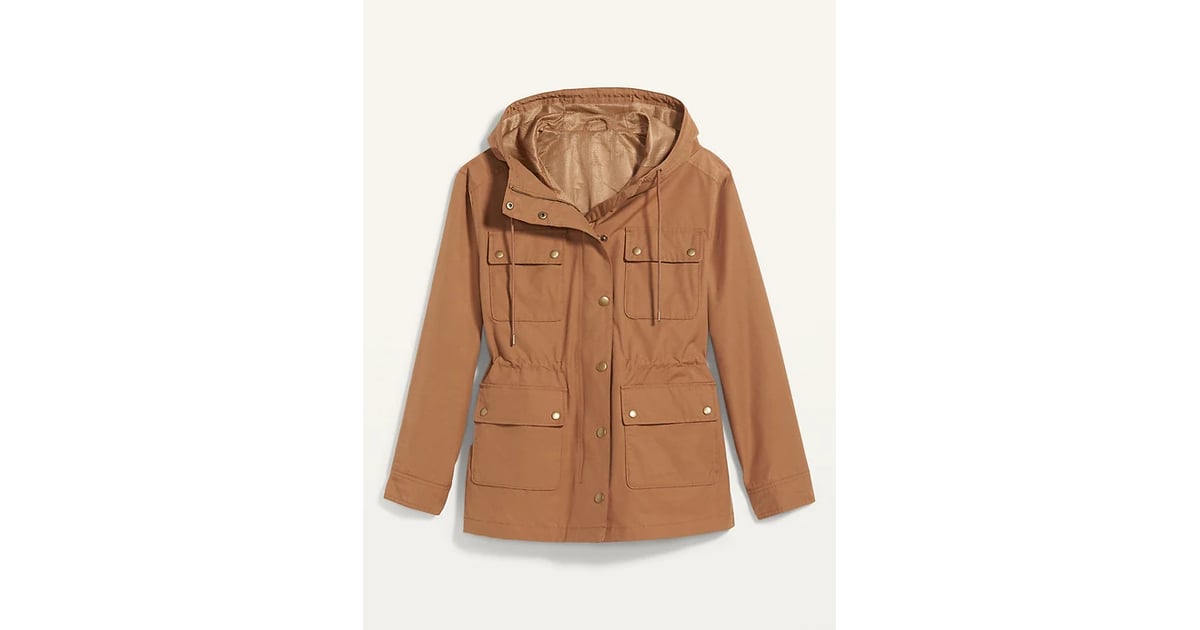 Old Navy Water Resistant Canvas Hooded Utility Jacket 20