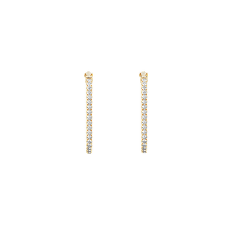 Tiary Pave Charm Hoop Earrings