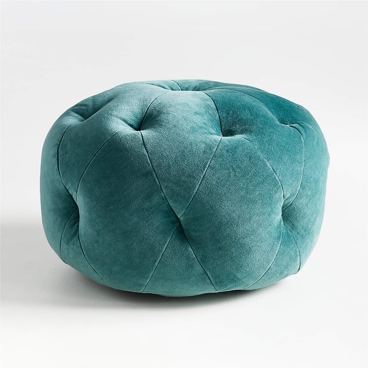 Best Round Pouf Ottoman Crate & Barrel Jade Velvet Pouf Best Pouf