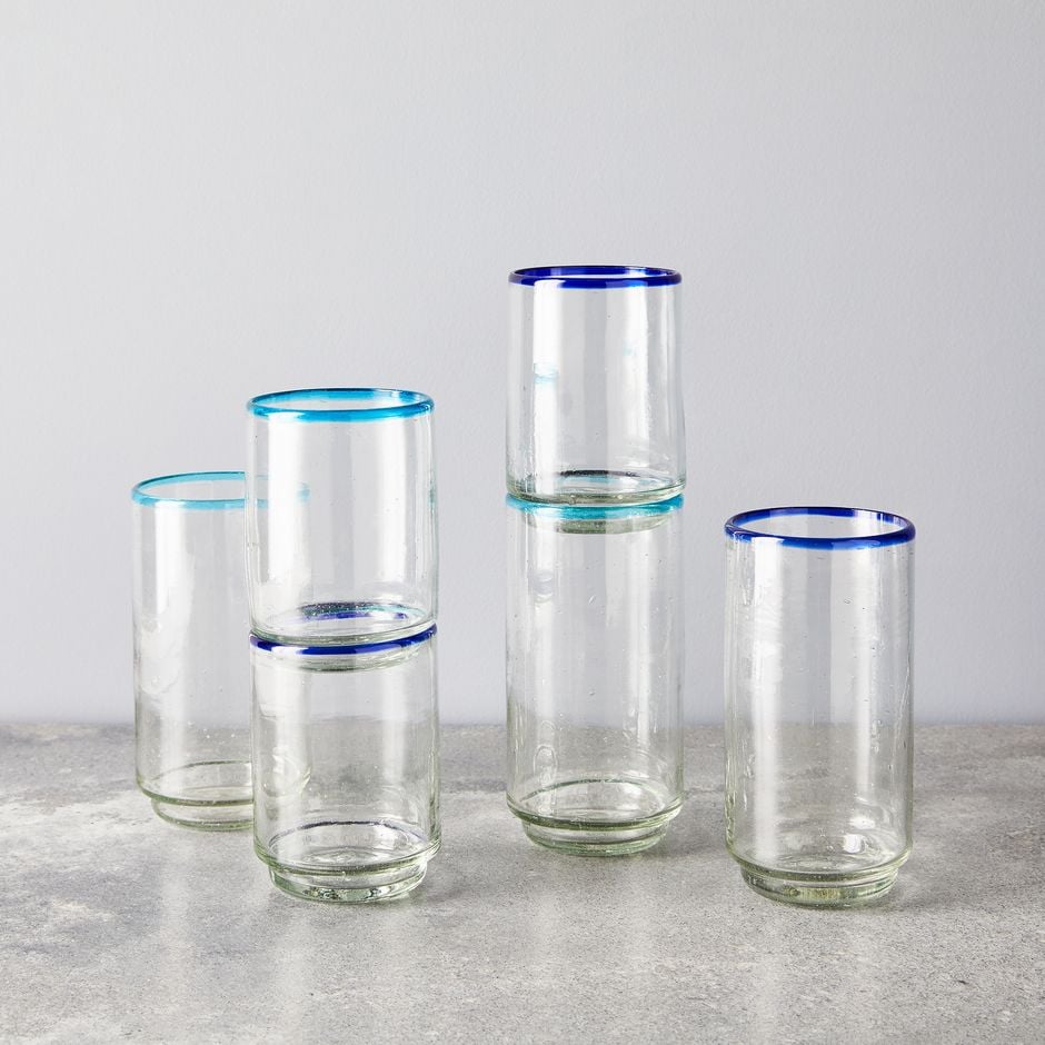 Best Everyday Glasses: Sobremesa Hand-Blown Color Rim Recycled Glasses
