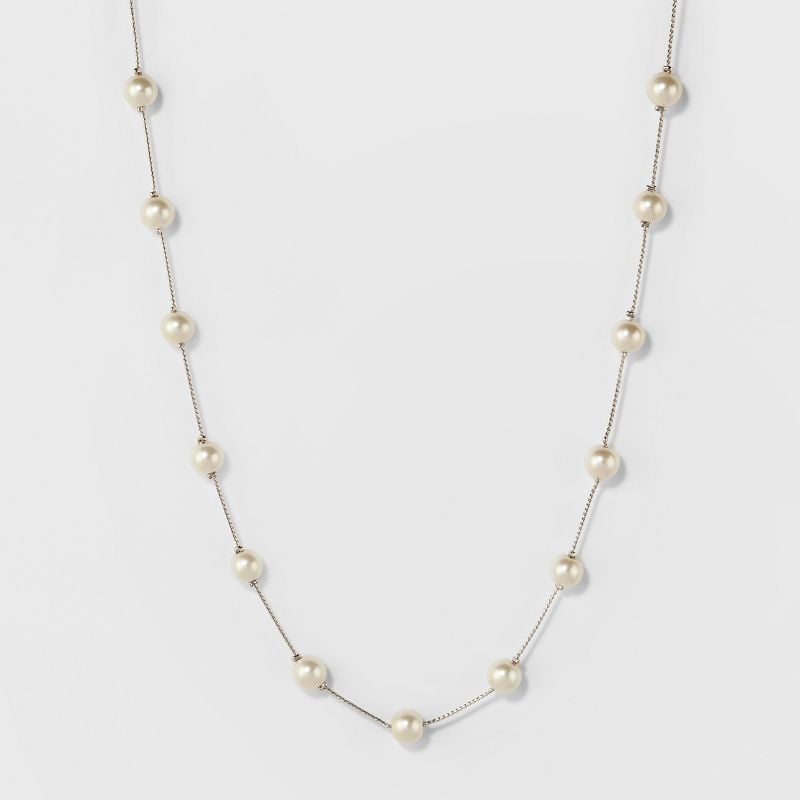 A New Day Short Faux Pearl Chain Necklace ($13)