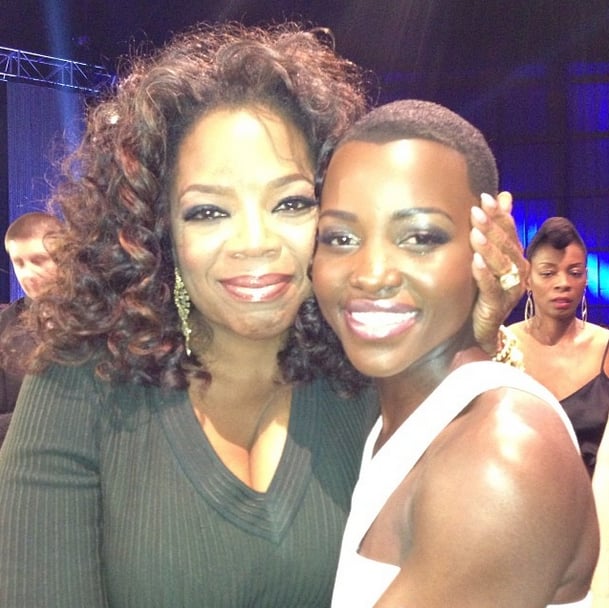 Oprah Winfrey and Lupita Nyong'o smiled cheek to cheek backstage at the Critics' Choice Awards.
Source: Instagram user oprah