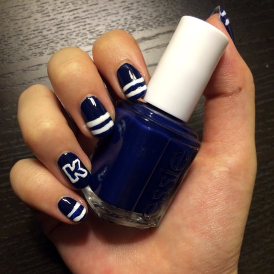 Varsity-Letter Nail-Art Design