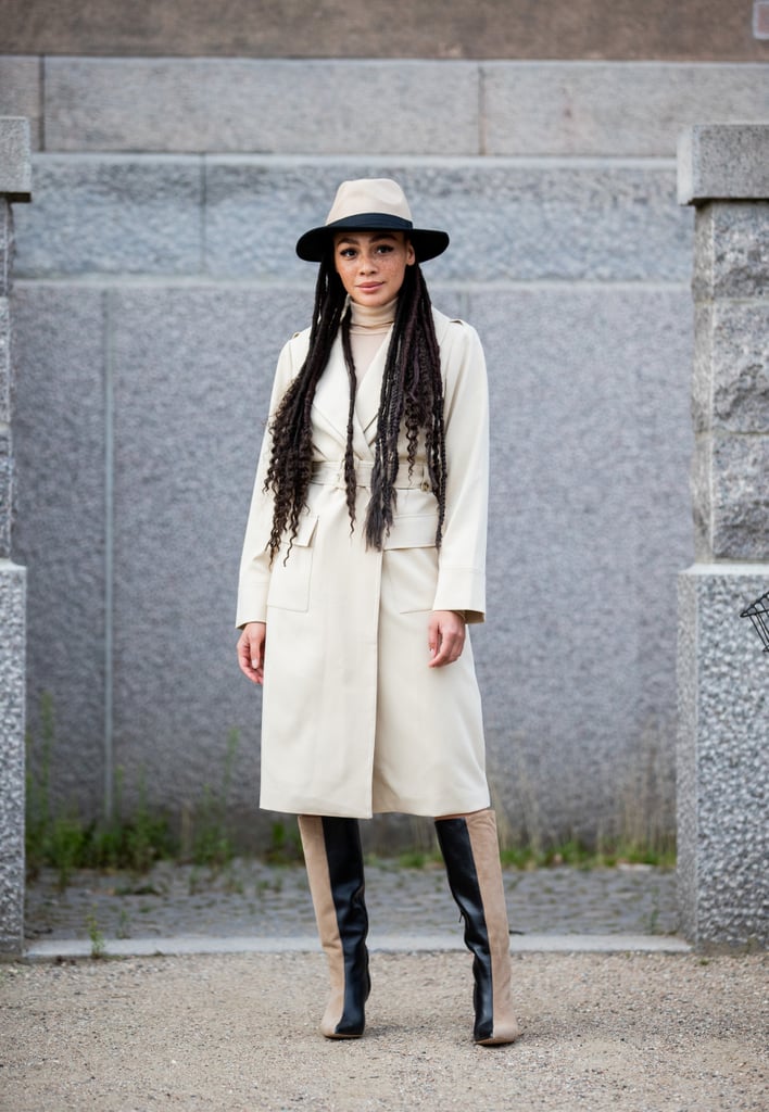 Autumn Outfit Idea: Hat + Trench Coat + Boots