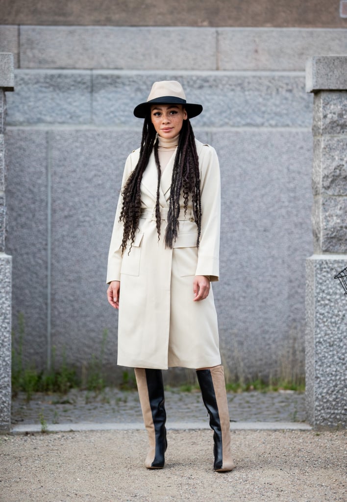 Fall Outfit Idea: Hat + Trench Coat + Boots