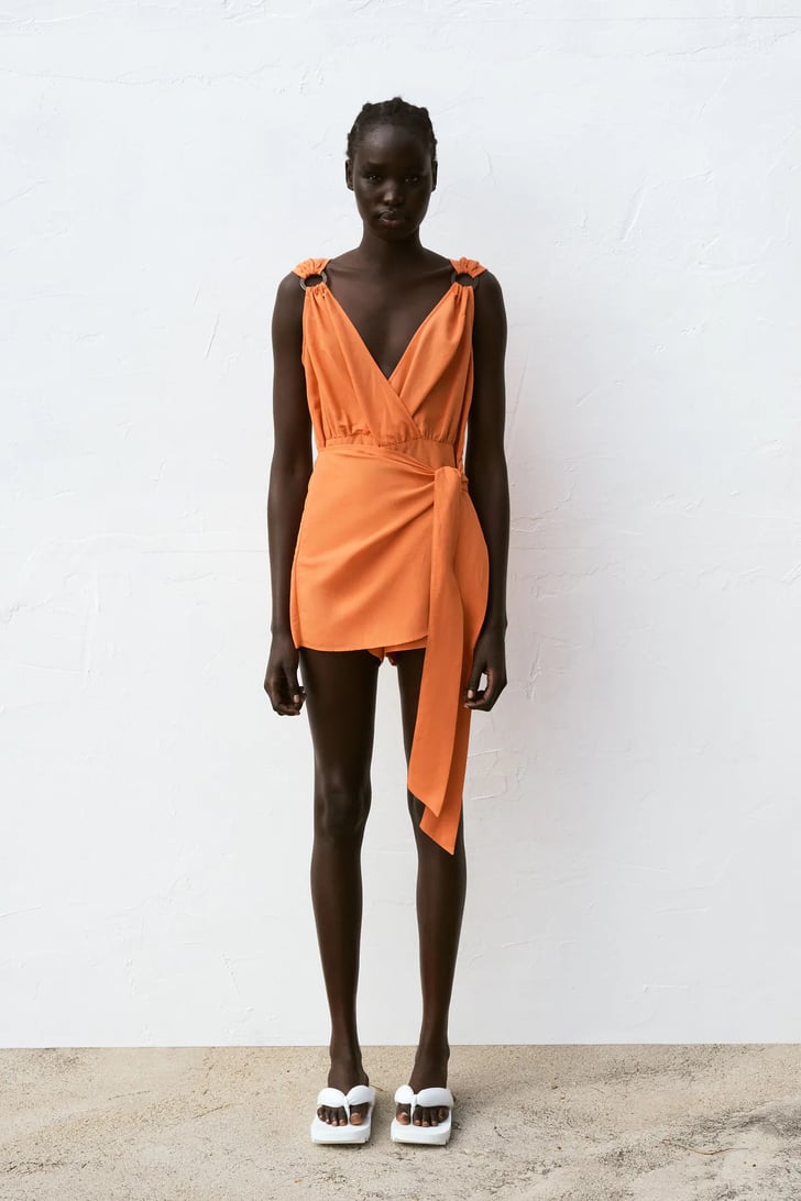 Zara orange jumpsuit store